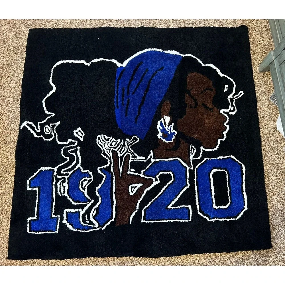 Zeta Phi Beta Sorority Custom Handmade Rug Tapestry 4' X 4'